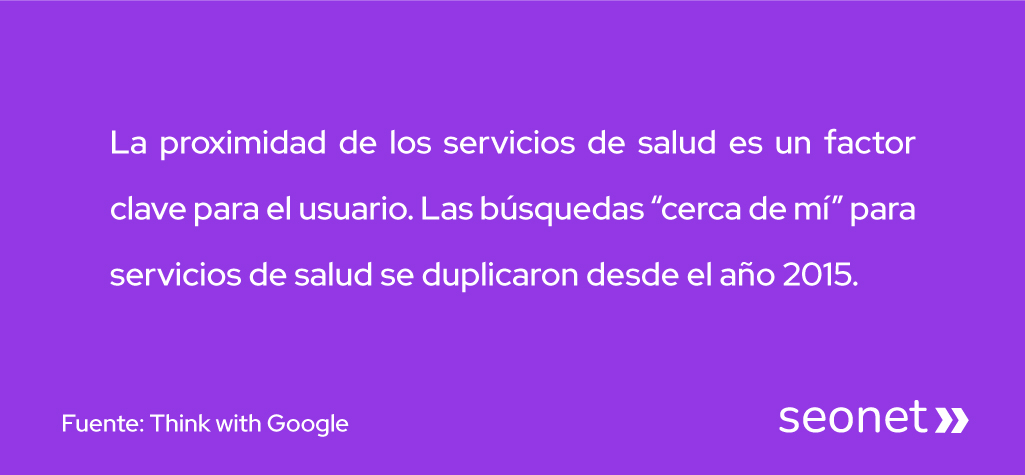 proximidad servicios de salud google