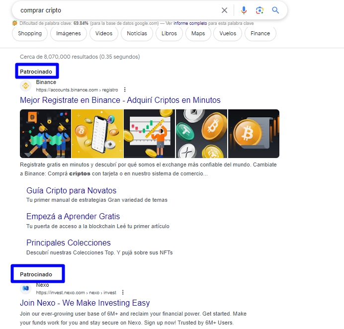 google ads empresas cripto