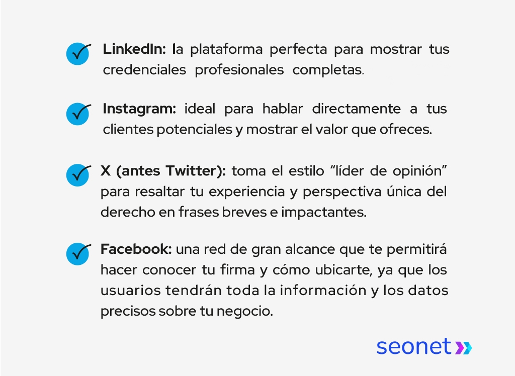 redes sociales que usan los abogados