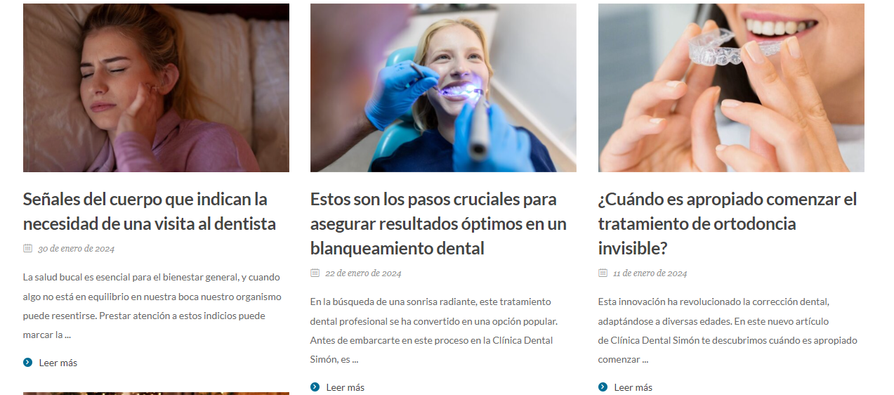 blog sitio web de dentista
