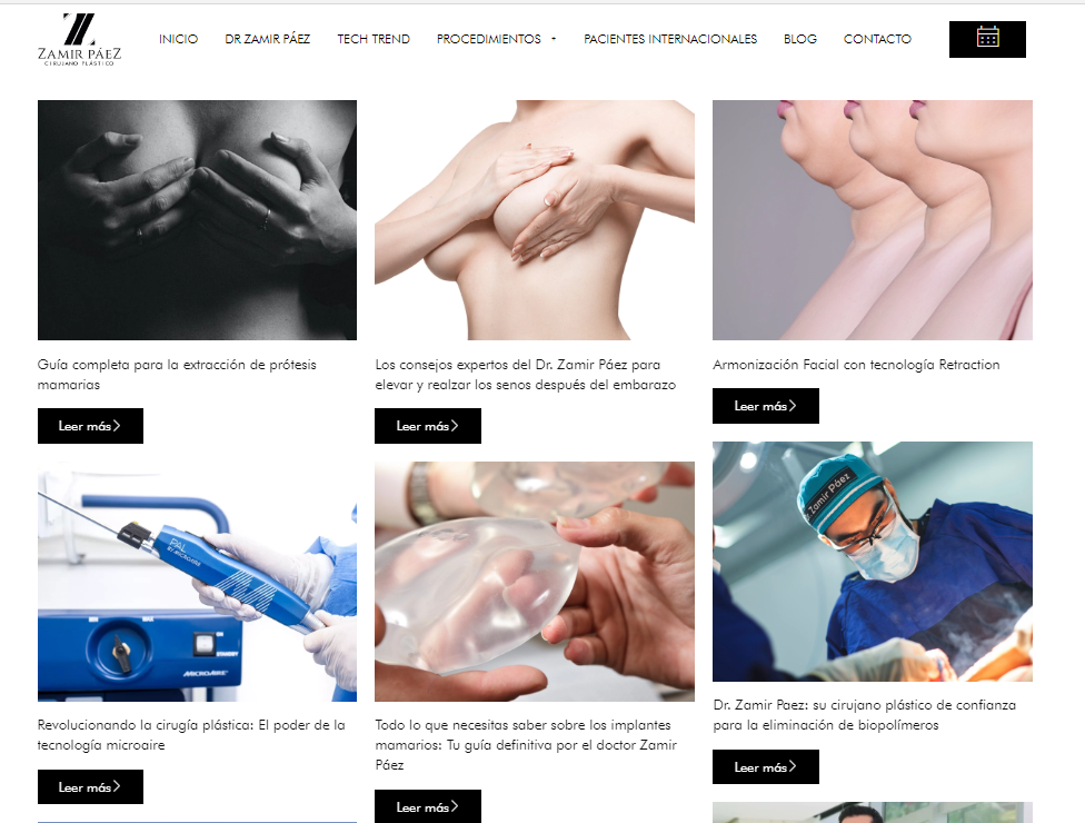 sitio web de clinica estetica