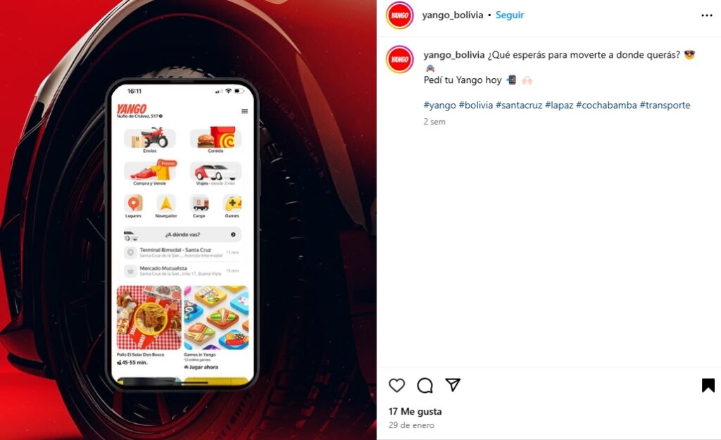 yango bolivia instagram