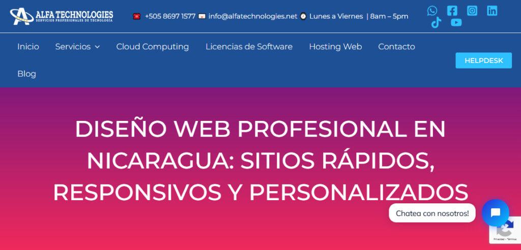 alpha technologies agencia de diseño web en nicaragua