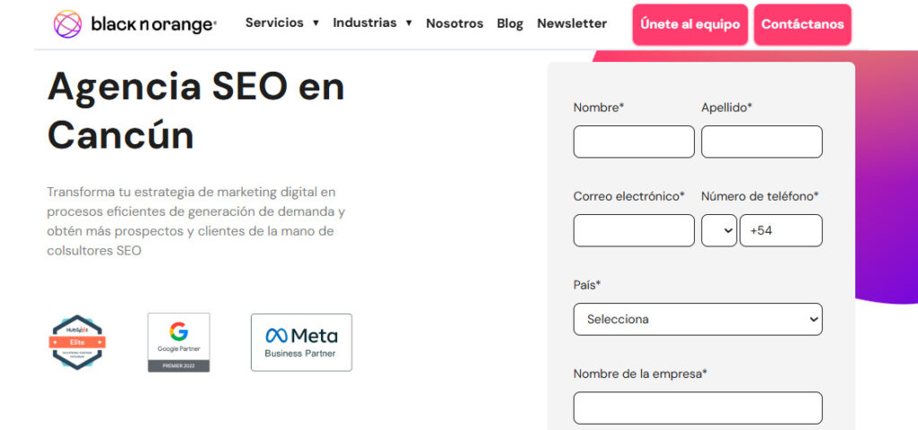 black n orange agencia seo en cancun