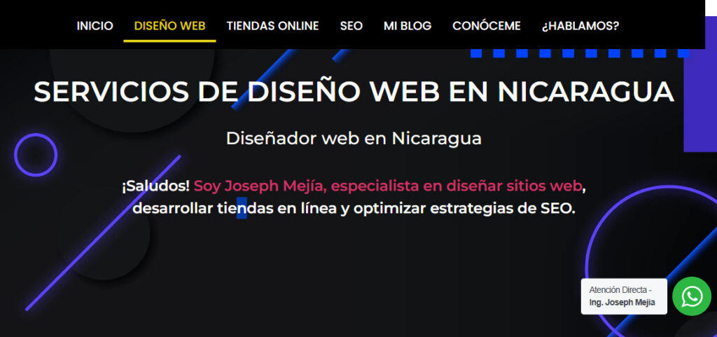 joseph mejia agencia de diseño web en nicaragua