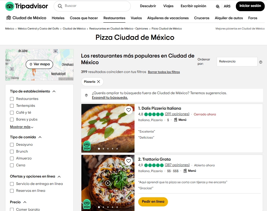 pizzerias reseñas tripadvisor