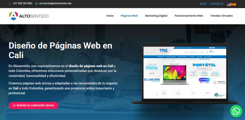 altosentido agencia de diseño web en cali
