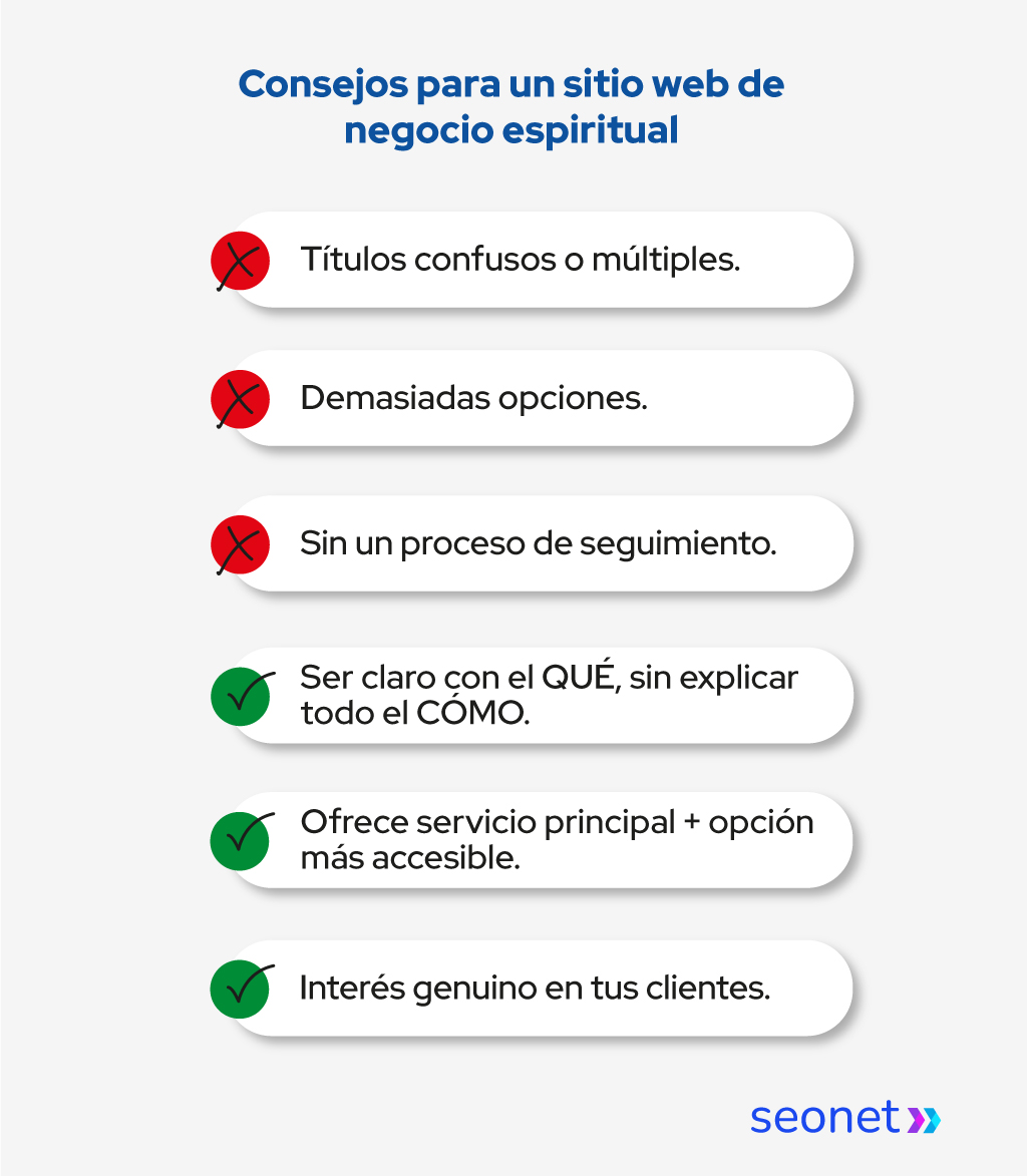 consejos sitio web marketing esoterico