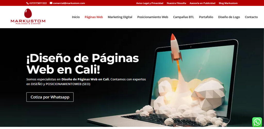 markustom agencia de diseño web en cali