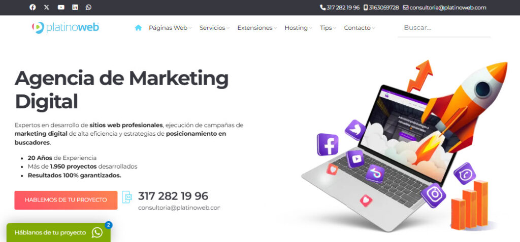 platino web agencia de diseño web en bogota