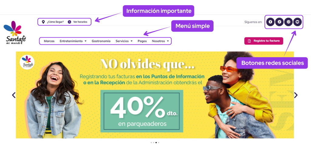 sitio web centro comercial