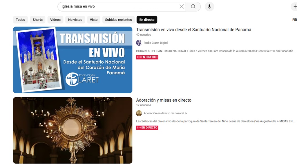 videomarketing iglesia misa en vivo
