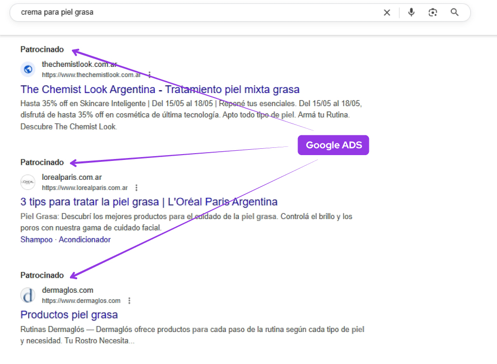 anuncios google productos de belleza