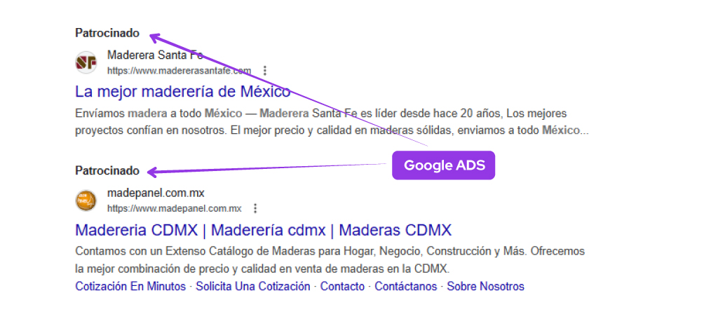 anuncios patrocinados madereras