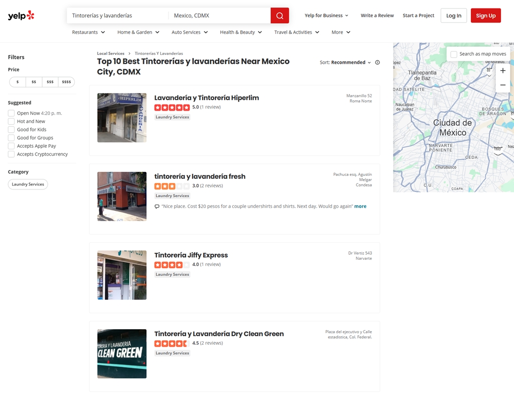 directorio lavanderías