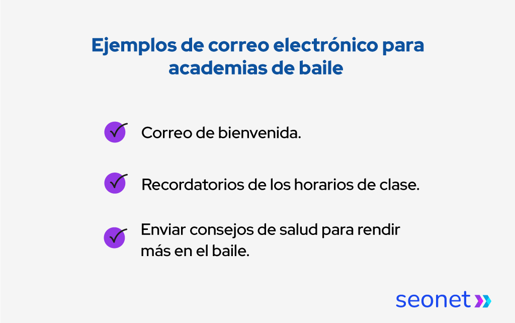 email marketing academia de baile contenido correos