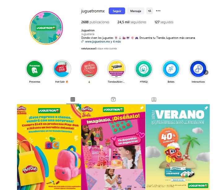instagram para jugueterias