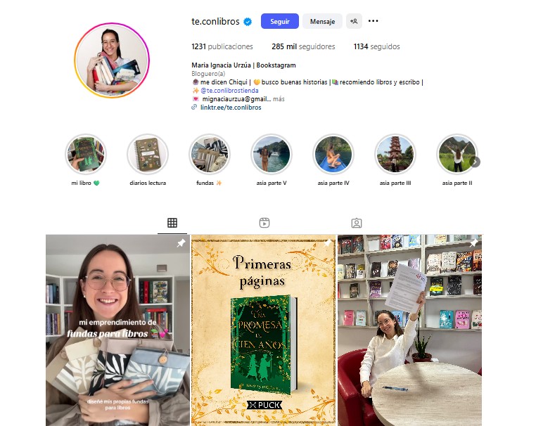 perfil de instagram redes sociales librerias
