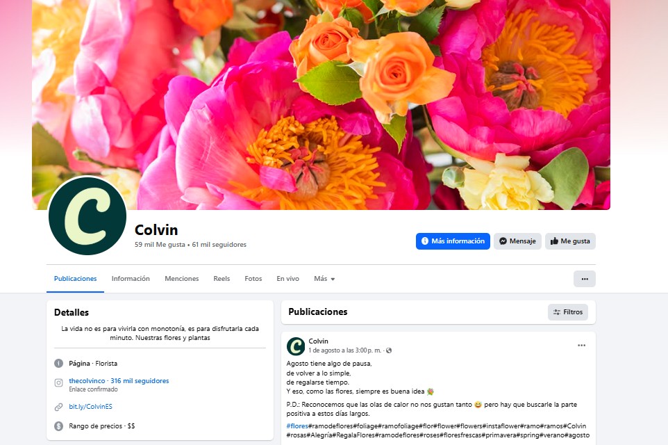 redes sociales florerias facebook