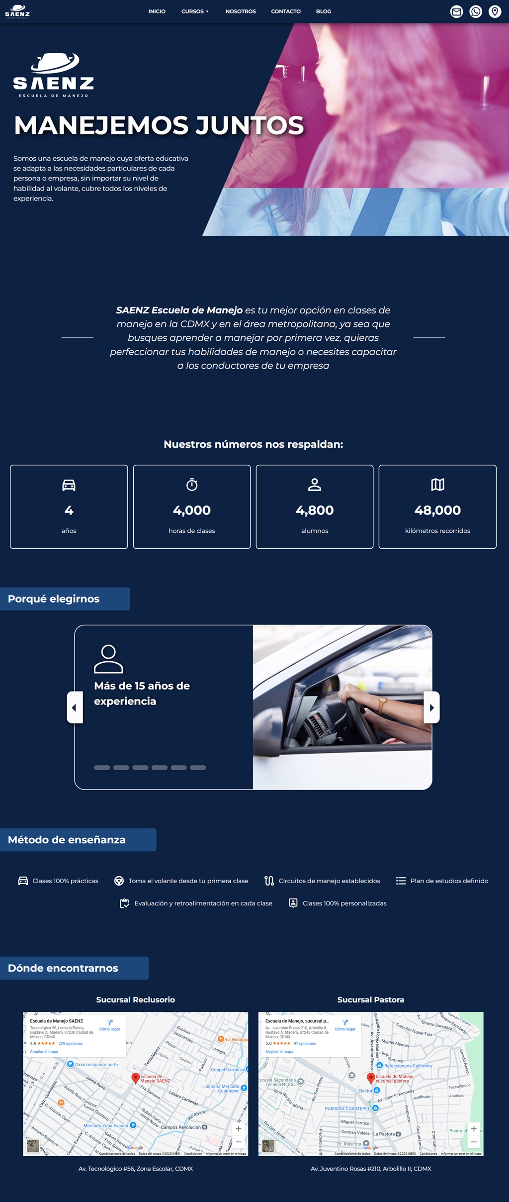 sitio web escuela de manejo