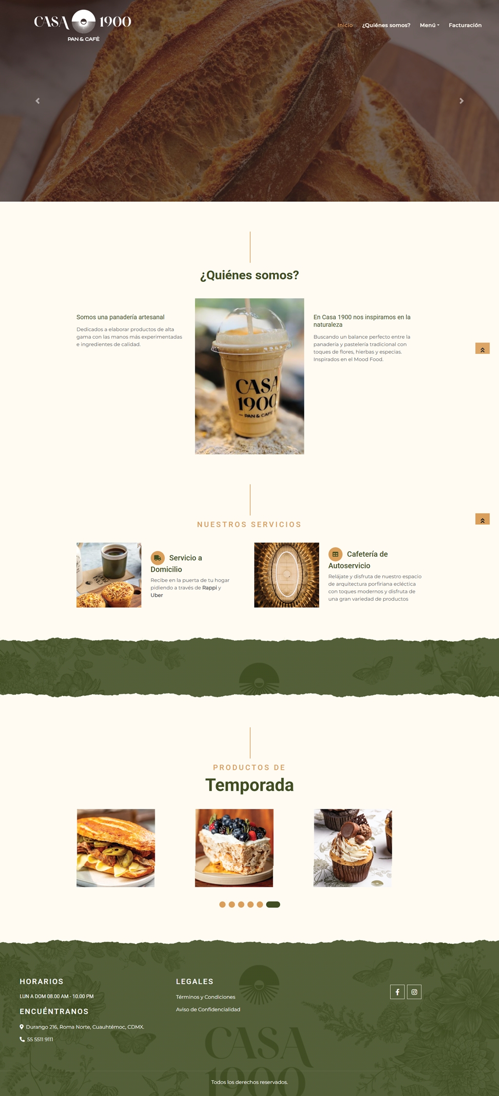 sitio web panaderia