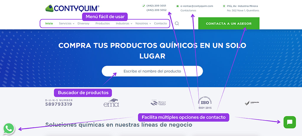 sitio web para quimicas