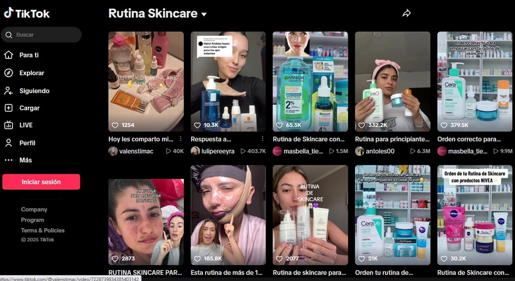 tik tok rutina de belleza