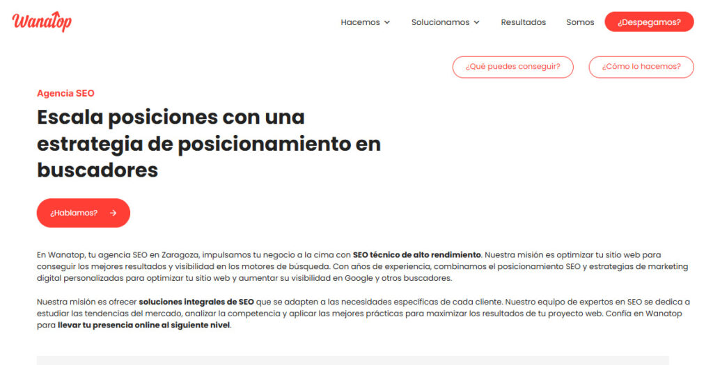 wanatop agencia seo en zaragoza