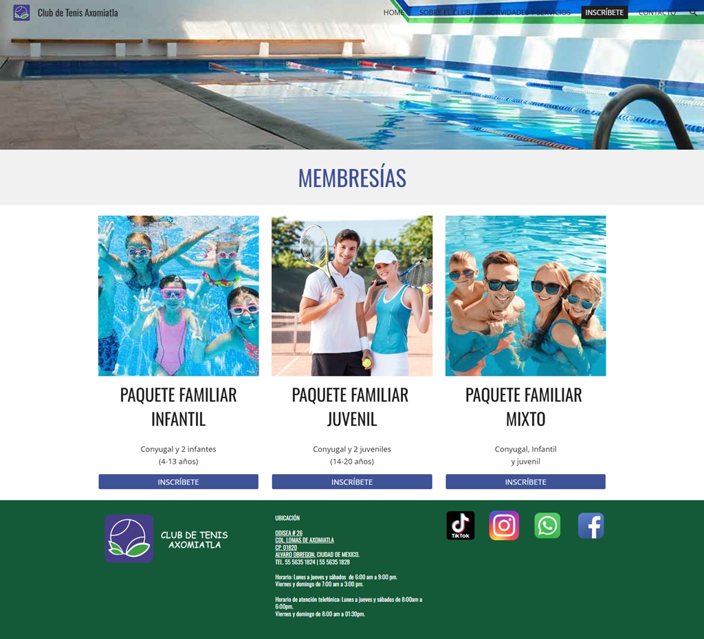 sitio web club de tenis