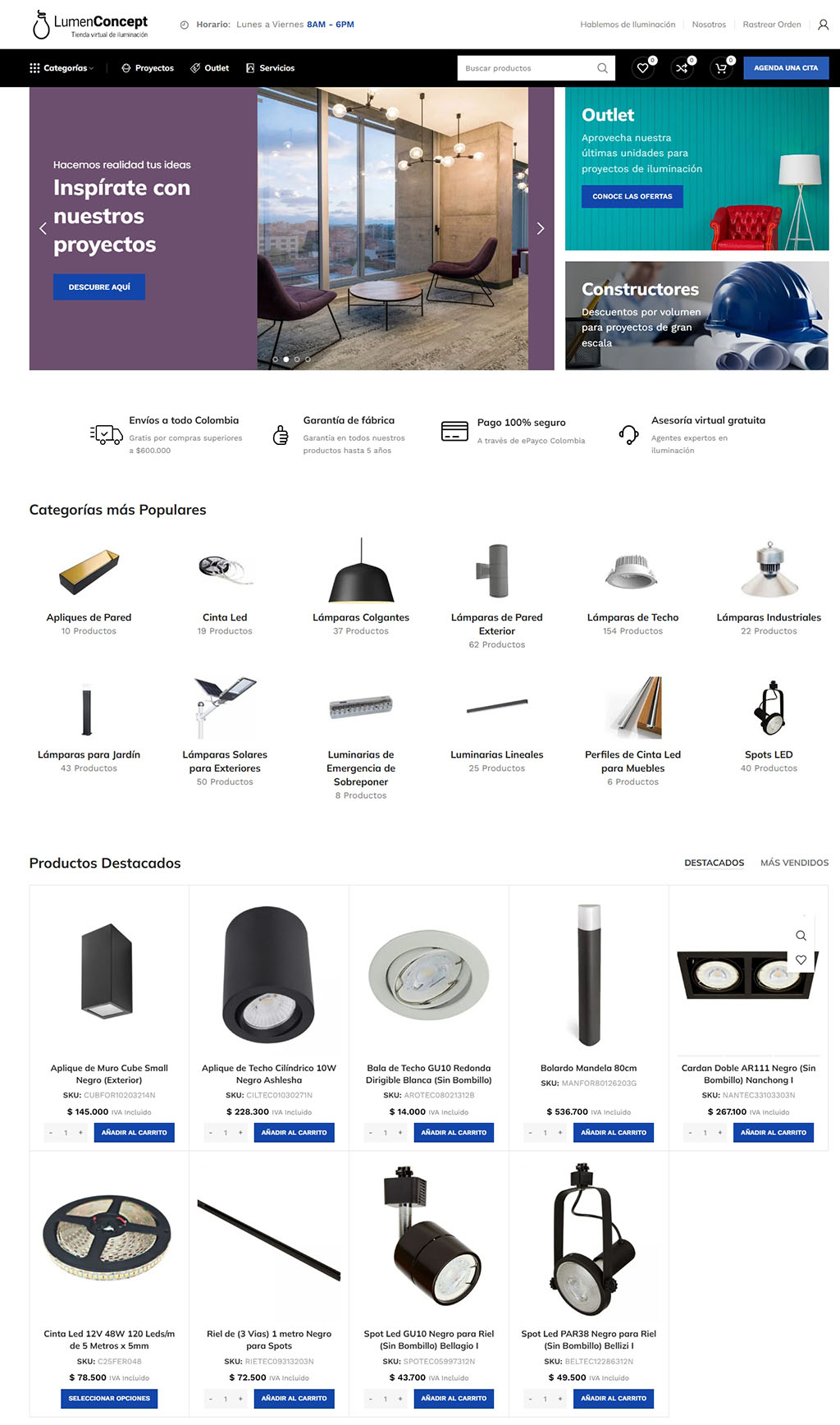 tienda virtual iluminación