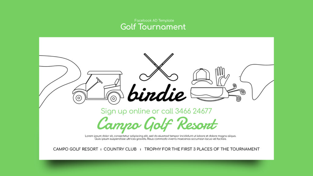 torneo golf plantilla para facebook